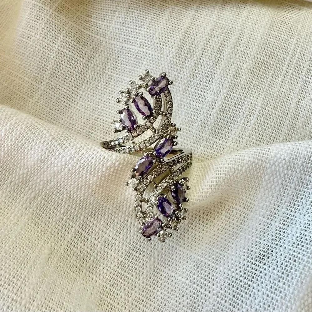Light purple cubic zirconia cocktail